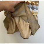 Alice & Trixie  SILK Blouse top LARGE geometric Tie Back tan Beige Womens Photo 9