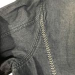 Chico's Mandarin Collar Denim Jean Jacket with Baseball Stitching Size 2 Photo 3