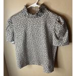 ZARA  Animal Print High Neck Short Sleeves Blouse Top M Photo 10