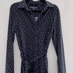 Brooks Brothers  Womens Star Print Shirt Dress Button Down Navy White Sz … Photo 3