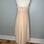 Alfred Angelo Champagne Chiffon Overlay Formal Prom Hi/Lo Strapless Dress M Photo 12