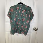 Madewell Green Mockneck Top in Butterfly Garden Photo 4