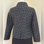 Think Tank Gray & Black Animal Print Wide Collar Hidden Button With Pockets Sz S Photo 2
