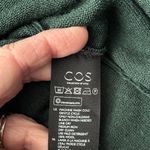 COS  Size M Wool Ruffle Neck Sweater Dark Green Evergreen Holiday Long Sleeves Photo 4