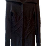 Vintage Liz & Co black sweater jacket small cardigan shacket y2k 90s long layer Photo 0