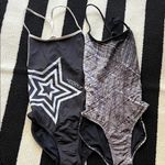 Women’s Black and Gray One Piece Swimsuit Set Photo 0