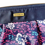 Travelon  Navy Floral Double Strap Wristlet Large Clutch‎ Travel RFID Vacay Beach Photo 5