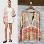 ALLSAINTS Marea Tie Dye Cardigan Sweater Merino Wool Rainbow Cream New M Photo 0