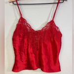 Victoria's Secret  Gold Label Vintage Red Lace Silky Slip Tank Size S Photo 0