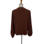 Lea & Viola  Brown Ribbed Knit Long Sleeve Pullover Sweater L Cozy Fall Top Photo 2
