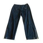 St. John Sport x Marie Gray Black Cropped Length Pants Slacks Gold Zip Size 4 Photo 0