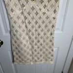 Anna Sui Lace Cocktail Dress Embellished Neckline Pearl Rhinestone Detail Size 4 Photo 2