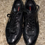 Prada Vintage 3E4897  Leather Women's Sneakers Black Photo 0