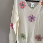 Boutique  crochet flower cream sweater  Photo 8