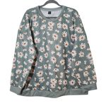  Green Daisy Print Sweatshirt Size 3X Shein Floral Sweatshirt Photo 0