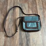 TIGNANELLO Crossbody Leather Green Brown Trim Purse Photo 13
