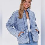 Forever 21 Dolman Quilted Acid Wash Knit Jacket in Wavy Waters Photo 1