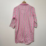 Ralph Lauren  Pajama Button Down Shirt Dress Size Medium Pink green Cotton Photo 5