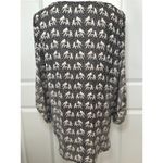 Pixley Black/Beige Elephant Print Blouse Top 3/4 Sleeve Stitch Fix Size Large Black Photo 3