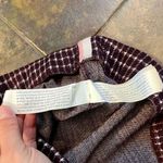 Forever 21  Maroon Crimson Burgundy Cream Plaid A-line Mini Skirt Large Photo 7