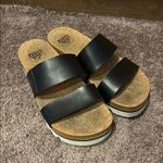 REEF  Cushion Black Vista Hi platform slip on two strap chunky sole sandals Photo 2