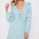 RAHI Aqua Poppy Daisy Ruffle Dress Large NWT Photo 0