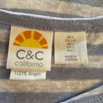 C&C California C & C California Linen Short Sleeved Pale Blue White Stripe Scoop Neck T Shirt L Photo 1