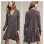 Anthropologie Anthro Dolan Cupro Gray Long Sleeve Swing Dress Photo 1