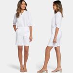 NYDJ NEW Relaxed Shorts White Stretch Linen Optic White Curvy Sz 16 XL Capsule Photo 2