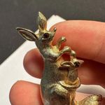 Signed Avon Brooch Pin Gold Tone Kangaroo Mom Figural Photo 2