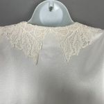 Vintage Blouse Lace‎ Collar Victorian Cream White Long Sleeve Button Photo 7