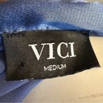 VICI  Call me Angel textured blue satin mini dress in denim blue, Size M, Photo 4