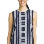 Draper James  Lacey Striped Top Navy Size 14 Tank Eyelet Lace Photo 0