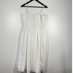 ON 34th Rushed Corset Midi Dress 100% Cotton Small Sleeveless White Coastal‎ Photo 2