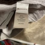 Athleta  Pants Women's Sz 10 Linen Pin Stripe Tan Cream Wide Leg Pull On Stretch Photo 4