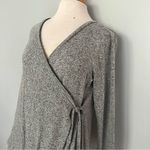 Pink Lily  Maternity Pregnancy Light Gray Long Sleeve Wrap Top Size S Photo 4