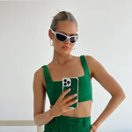 Princess Polly  Huxley Green Cropped Tank Top 4 Photo 6