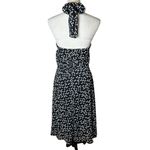 Connected Apparel Vtg Y2K Halter Polka Dot Midi Dress | Black White Retro Size 6 Photo 2