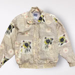 Details Sportswear Vintage Silk Sunflower Bomber Jacket Womens Size Small Photo 0