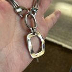 Lia Sophia  silver tone short necklace , triple strand snake chain with 3” ext Photo 7