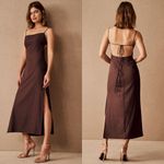 BHLDN  Gavin Brown Open-Back Tie Slip Dress in Cocoa Plum Photo 0
