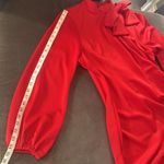 Women’s Red Long Sleeve Midi Dress with Bow Detail Size XL Photo 12