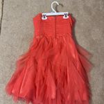 Masquerade  Coral strapless size 1/2 ruffled tiered skirt dress Photo 3