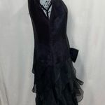 Adorable ☺️ Vintage Rimini black bow ruffle skirt cap sleeve lightweight dress Size 8 Photo 5
