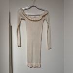 Missguided Misguided women’s off shoulder ruffle ribbed sweater mini white dress size 4 Photo 1