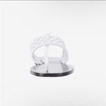 Joie  Batton White Quilted Leather Sandal 38.5 8 8.5 T Strap Thong Photo 10