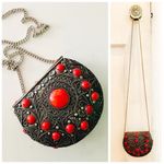 Vintage (VTG) Antique Metal Sajai Mini Purse, Red Stones Photo 1