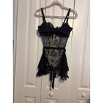 Black Lace Corset Bustier Babydoll Lingerie Top Adjustable Straps Size undefined Photo 3