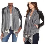 BLANK NYC Faux Leather Drape Moto French Terry Jacket XS Photo 1