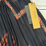 Maree Pleated Midi skirt Size 16 Black Brown Rust Fall Colors Retro Photo 2